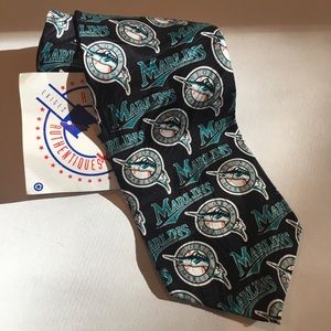 Vintage Florida Marlins Silk Tie -NWT